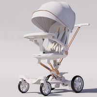 Poussette double pour bébés personnalisable, légère, à quatre roues, avec un angle de vue élevé, facile à pousser et pliable