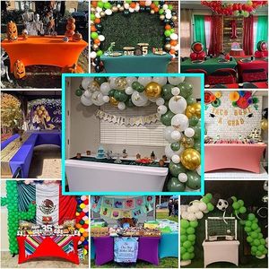 2 Pack Rectangular Fitted Cloth <b>Table</b> <b>Covers</b> for Advertising Events Stretch Stretchable Tablecloths - Product Image 2