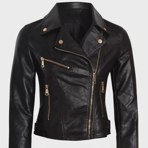 Women Classic <b>Genuine</b> Sheep Skin Eco-Friendly Windproof Outer Jacket Biker Clothing Designed for Warmth Comfort Modern Street - Product Image 1