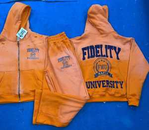 Ensemble survêtement surdimensionné personnalisé 465 GSM délavé à l'acide, jogging évasé, pantalon de survêtement et sweat-shirt pour homme - Product Image 3