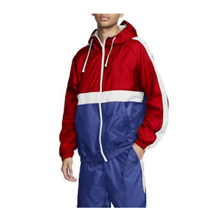 Survêtement à capuche pour homme, rouge et bleu, uni, décontracté, respirant, écologique, en polaire, manches longues, fermeture éclair sur le devant, en polyester, pour l'hiver - Product Image 4