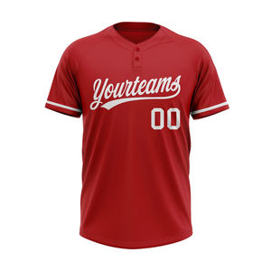 T-shirts pour hommes à manches courtes, légers, imprimés, à deux boutons, de haute qualité, avec logo personnalisé, maillot de baseball/softball respirant et à séchage rapide - Product Image 2