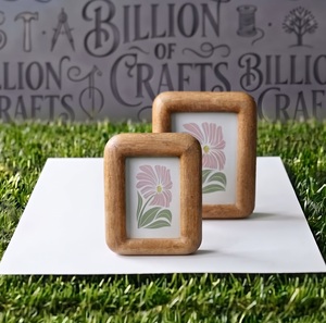 Cadre photo rectangulaire en bois Billion Crafts, impression numérique, fait main, design moderne minimaliste, durable, design vertical, décoration de table - Product Image 1