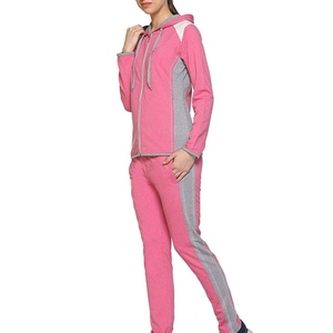 100% Cotton Fleece loose Fit Stylish Baggy Zip Up Tracksuit for Women Wholesale Logo Screen Printed Women Zip Sweatsuits Cotton - Product Image 2