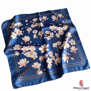 Luxury Printed Silk Scarf for Women Square Headscarf Lightweight Fashion Textile OEM ODM Manufacturer Madeira Custom - Product Image 2