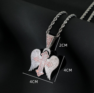 จี้รูปปีกนางฟ้าประดับเพชรโมอิสซาไนต์แบบ Iced Out พร้อมจี้รูปปีก จี้หรูหราขายส่ง - Product Image 5