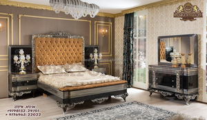 European Style Luxury Home Bedroom Set <b>Victorian</b> Design Upholstered Bed with Nightstand Best Hand Carved Bedroom Furniture Set - Product Image 6