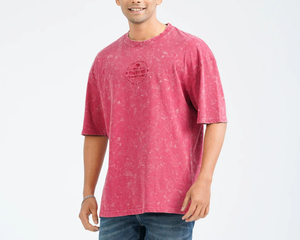 T-shirt Homme Oversize Personnalisé avec Logo OEM, Lavage Acide, 100% Coton 240 GSM, Impression Graphique Vintage, Respirant - Product Image 1