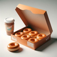 Boîtes personnalisées pour donuts de qualité alimentaire, gaufrage, pelliculage mat, matériaux recyclés, design pliable pour boulangerie, pommes de terre, chewing-gum