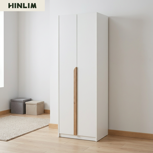 Armario Moderno Minimalista de 2 Puertas con 2 Estantes y Puertas Abatibles para Almacenamiento en el Dormitorio, Muebles de Dormitorio - Product Image 3