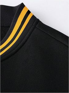 Premium College Style Varsity Jacket – Unisex Bomber Outerwear with Durable Fabric, <b>Button</b> Front Closure Ribbed Collar and Cuff - Product Image 3