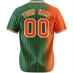 Maillot de baseball imprimé numériquement style dégradé personnalisé, respirant, style hip-hop, avec logo et nom brodés pour hommes et jeunes - Product Image 4