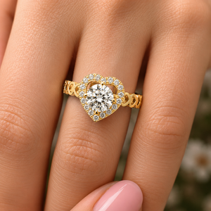 Bague de fiançailles et de mariage en or 14K 18K avec halo de diamants ronds de 1,35 carat cultivés en laboratoire, vente directe d'usine - Product Image 2