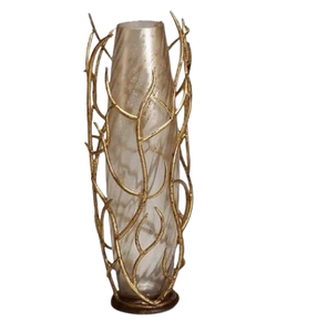 Florero Decorativo de Metal, Moderno, Tamaño Mediano, Florero Metálico de Mesa, Decoración para Bodas y Fiestas, Maceta Vintage - Product Image 1