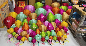 Juego de 8 Faroles de Seda Vietnamitas: Decoración Jacquard Hecha a Mano (35cm, 40cm, 45cm) - Product Image 3