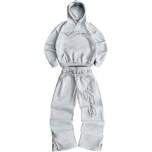 Conjuntos Deportivos de 2 Piezas para Hombre, Sudaderas con Gráficos Bordados y Pantalones Deportivos Holgados de Doble Cintura - Product Image 1