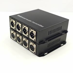 Convertisseur audio XLR bidirectionnel 4 canaux sur fibre optique, émetteur audio équilibré - Product Image 1