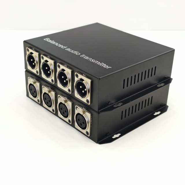4 Channel Bi-directional XLR Audio Over Fiber Optic converter Balanced Audio Transmitter