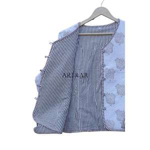 Veste de soirée formelle pour femme, à imprimé floral, en tricot rayé, matelassée, douce, à séchage rapide, avec rembourrage en coton, bouton, col en V - Product Image 5