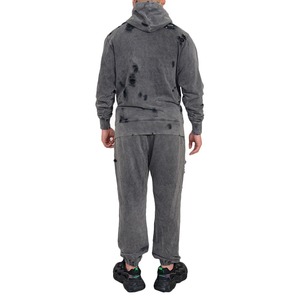 <b>Top</b> Quality Acid Wash <b>Distressed</b> Tracksuit Men Customize Vintage 100% Cotton Sun Faded <b>Distressed</b> Tracksuits In Cheap Rates acid - Product Image 2