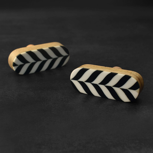 Poignée de tiroir en résine noire et blanche, poignées de porte en bois, poignée de commode, tirette de tiroir, poignées de meuble de cuisine - Product Image 4