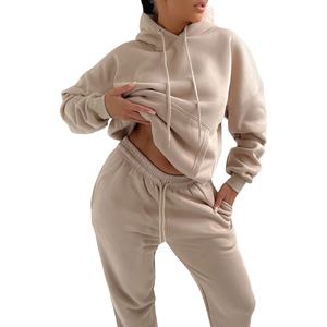 เสื้อสเวตเตอร์สวมหัวมีฮู้ดโอเวอร์ไซส์ของผู้หญิงเสื้อสวมหัวแขนยาวผ้าฟลีซฤดูหนาวเสื้อผ้าแฟชั่นสตรีทแวร์อบอุ่นนุ่มสบายโลโก้ด้านหน้า - Product Image 1