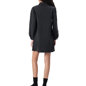 Bán Buôn Womens Denim Màu Đen Áo Sơ Mi Váy Dài Tay Áo Giản Dị Nút Xuống Mini Dress Phụ Nữ Thời Trang Trang Phục Nhà Cung Cấp Từ Bd - Product Image 5
