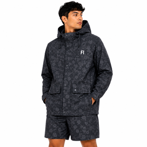 Wholesale Water Reactive Hooded Jacket Shorts Sets Hidden Pattern Waterproof Windproof Windbreaker Set Lightweight men's jackets - Product Image 2