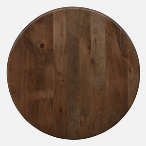 Mesa de Centro de Madera de Mango Sólida, Modelo Holloway, con Tapa Redonda y Base de Pedestal Estilo Tambor, para Sala de Estar - Product Image 5