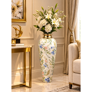 Elegante Florero Metálico Hecho a Mano, Diseño de Porcelana Metálica, para Bodas, Cenas, Decoración de Mesa - Product Image 2
