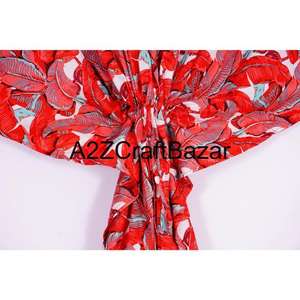 Robe longue indienne de luxe en coton pour femme, style kaftan, imprimée à la main, ourlet évasé, décontractée pour l'automne, cadeau pour elle - Product Image 3