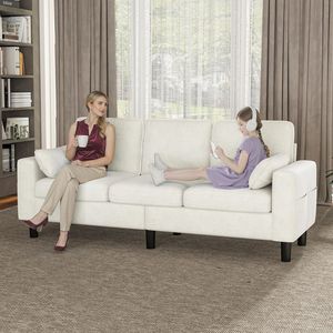 Divano Moderno PPL da 78 Pollici a 3 Posti con Braccioli e Cuscini, Divano Comodo per Soggiorno con Tasca Laterale - Product Image 5