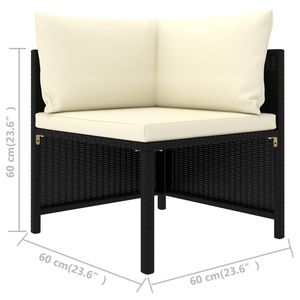 Divano da Giardino a 4 Posti in Rattan PE Nero con Coperture Quadrate Rimovibili - Product Image 6