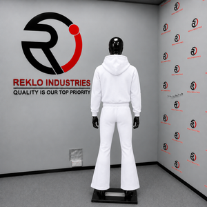 Conjunto Deportivo Blanco para Hombre, Sudadera con Cremallera Completa y Pantalones Acampanados, Dos Piezas a Juego, Ropa Casual Urbana, Traje para Correr, Venta al Por Mayor Personalizada - Product Image 4