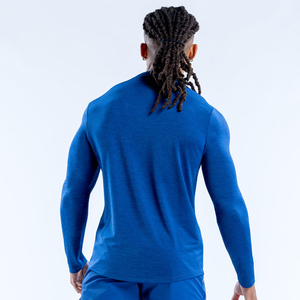 T-shirts de sport pour hommes à manches longues, coupe classique, respirants, en polyester, à séchage rapide, avec demi-zip et col rond, pour la gym et le fitness - Product Image 6