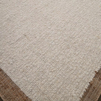 Tapis d'intérieur rectangulaire moderne, fin, abstrait, antidérapant, respectueux des animaux, en laine et jute tissé à la main, écologique, antibactérien, à poils ras