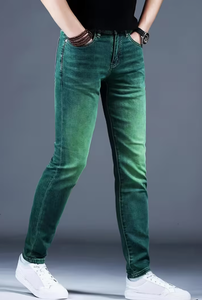 Jeans TRIBON SPORTS para Hombre, Corte Regular, Color Verde, Lavado Enzimático, Cintura Media, Casuales, Ecológicos, Rotos, Estilo Urbano, 100% Algodón, Tallas Grandes - Product Image 3