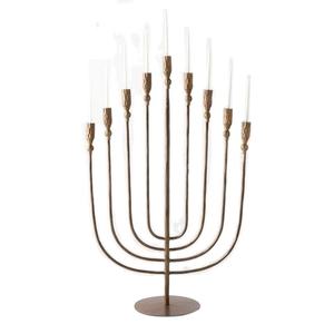 Ménorah longue de style vintage pour villas, synagogues, temples – Éclairage de table décoratif – Porte-bougie de Hanouka - Product Image 1