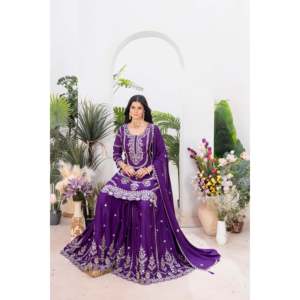 Women's Beautiful <b>Top</b> Plazzo and Fancy Dupatta Set for Parties - Product Image 4