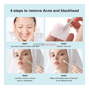 Removedor de Puntos Negros, Extractor de Comedones, Acero Inoxidable Reutilizable, Kit Profesional para Limpieza del Acné, Cuidado Seguro e Higiénico - Product Image 4