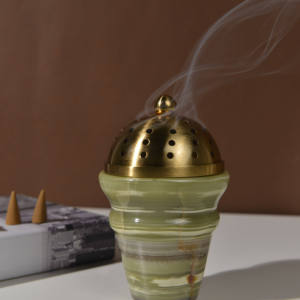 เตาเผาบัคฮูร์หินอ่อนธรรมชาติ ขายส่ง เตาเผาบัคฮูร์หินอ่อนแท้สำหรับตกแต่ง พร้อมตะแกรงเหล็ก เตาเผาบัคฮูร์ธรรมชาติ - Product Image 6