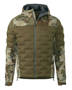 Veste de chasse hybride chaude à capuche Axis pour homme, isolée, en softshell marron, tenue de tir d'extérieur, vestes de chasse softshell personnalisées - Product Image 1