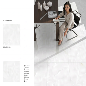 Carreaux de sol en porcelaine Vistaar Ice Berge Design, aspect marbre, pour salle de bain, Dubaï, 600x600mm, entièrement polis et émaillés - Product Image 4
