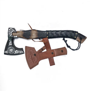 ขวานเหล็กดามัสกัสเกรดอุตสาหกรรมสำหรับผู้หญิงสไตล์ไวกิ้งรุ่นใหม่ ด้ามไม้ฮิคกอรี่ ขัดเงาอย่างประณีต - Product Image 2