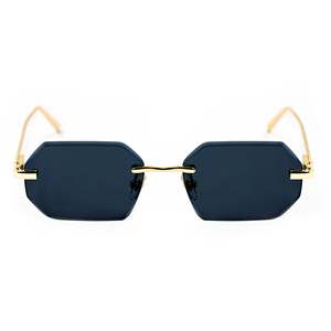 LMA New Arrivals Europe Fashion Men Gold Metal High Quality Black Lens Women Polygon Custom Shades <b>Rimless</b> <b>Sunglasses</b> 2024 - Product Image 5