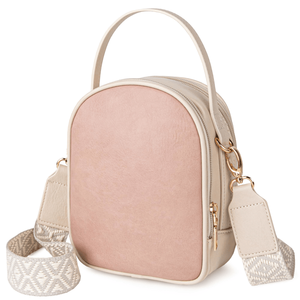 Sac bandoulière rose pour femme avec poignée et sangle réglable, petit sac à main pour téléphone portable avec 2 poches zippées - Product Image 1