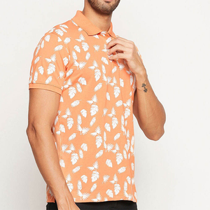 Polo en coton à manches courtes pour homme, imprimé tropical, coupe classique, décontracté, respirant, tissage Oxford - Product Image 5