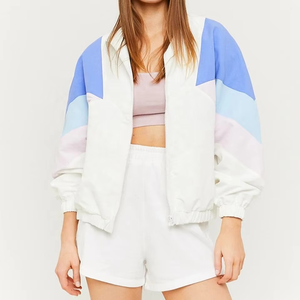 Custom Women Color Block Jacket With Shorts Lightweight Windbreaker Activewear OEM Sportswear Supplier - Product Image 5