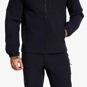Veste softshell à capuche pour homme OEM, décontractée, résistante à l'eau, avec fermeture éclair intégrale, poches utilitaires, légère, vêtement d'extérieur performant - Product Image 5