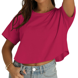 Nueva Camiseta de Moda para Mujer, Transpirable, de Manga Corta, Talla Grande, Precio al por Mayor, Camisetas Lisas para Mujer, Personalizables - Product Image 1